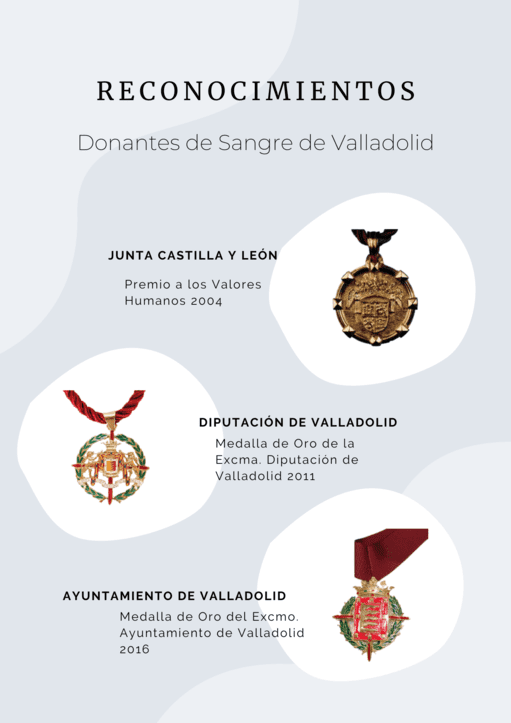 Premios y reconocimientos a la hermandad de donantes de sangre de Valladolid